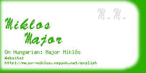 miklos major business card