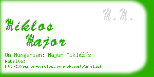 miklos major business card